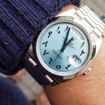 Montre Homme - Day-Date Arabic Blue Dial