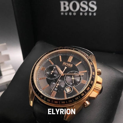 Montre Homme HB - 1513092 Chronographe en Cuir Noir